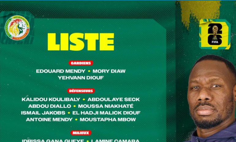 SÉNÉGAL vs SOUDAN et RD CONGO : la liste officielle des lions