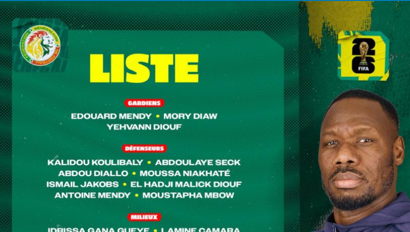 SÉNÉGAL vs SOUDAN et RD CONGO : la liste officielle des lions